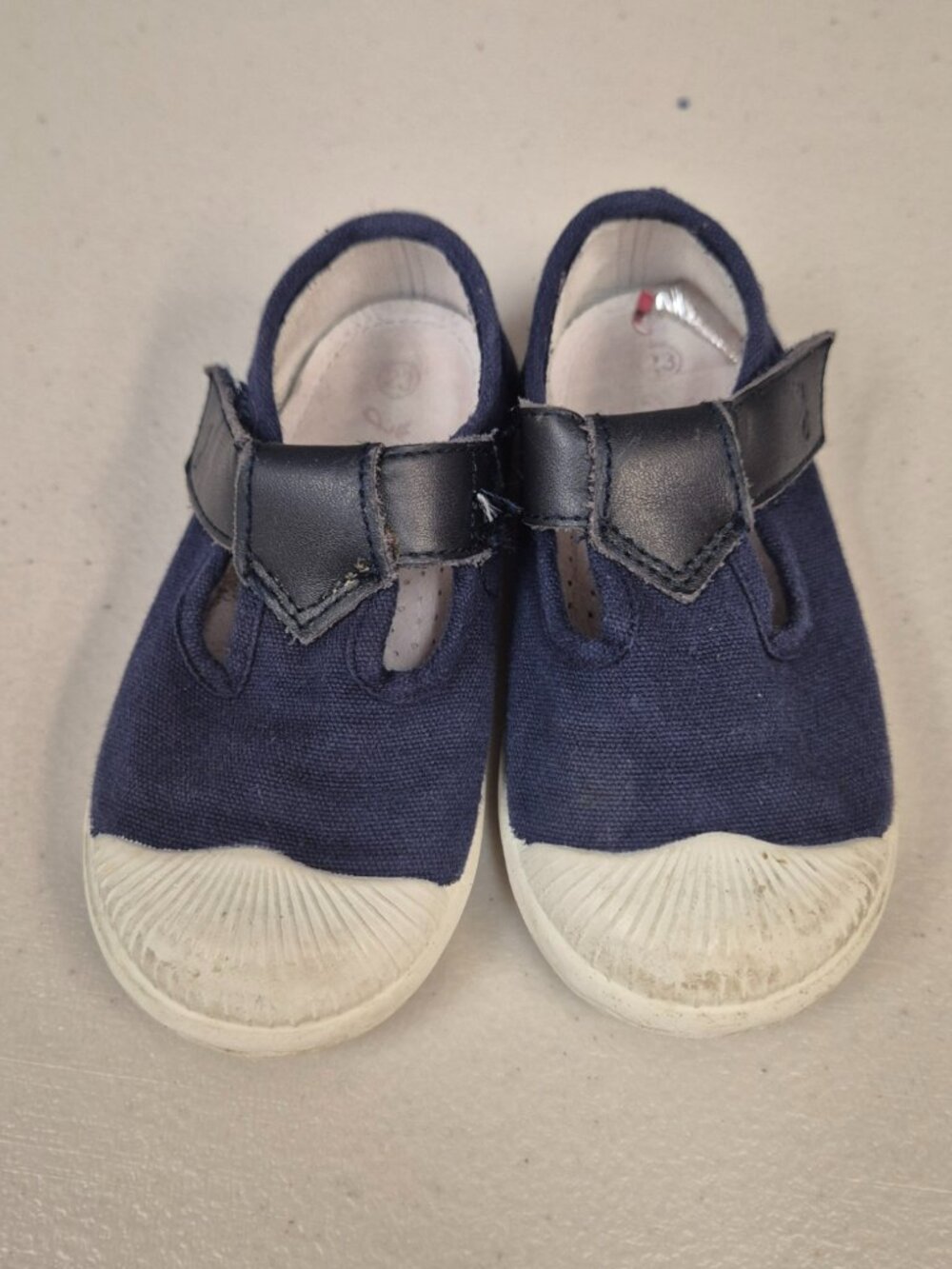 Jacadi Navy Mary Jane Canvas Sneakers sz 23